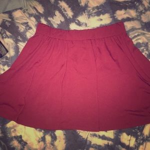 Maroon Red Knee High Skirt